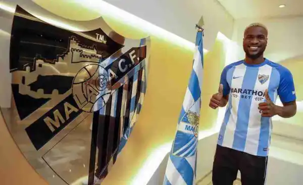 Super Eagles Player, Ideye Brown Signs With Spansh La Liga Side, Malaga C.F (Photo)